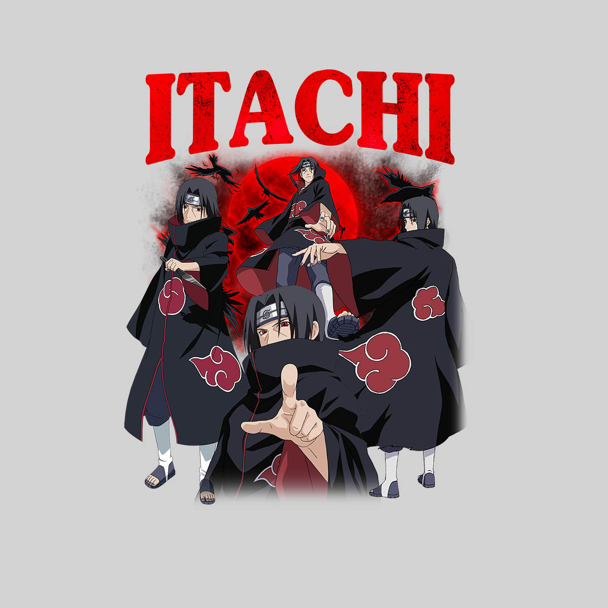 Itachi Uchiha Naruto Japanese Manga Anime Series Graphic Art Adult Unisex T-shirt