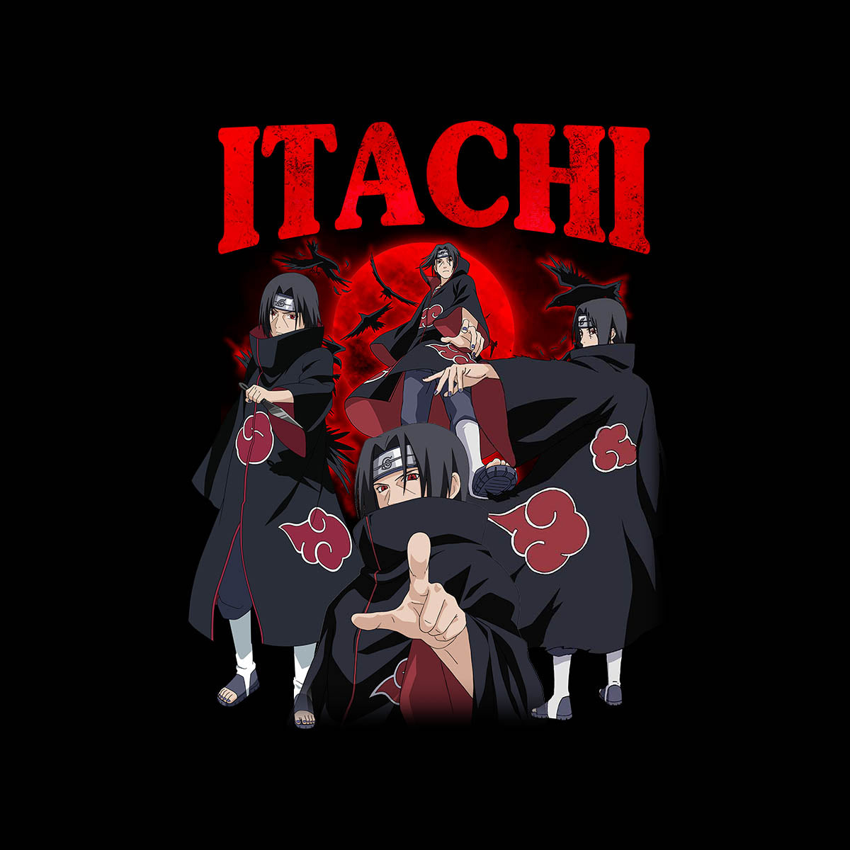 Itachi Uchiha Naruto Japanese Manga Anime Series Graphic Art Adult Unisex T-shirt