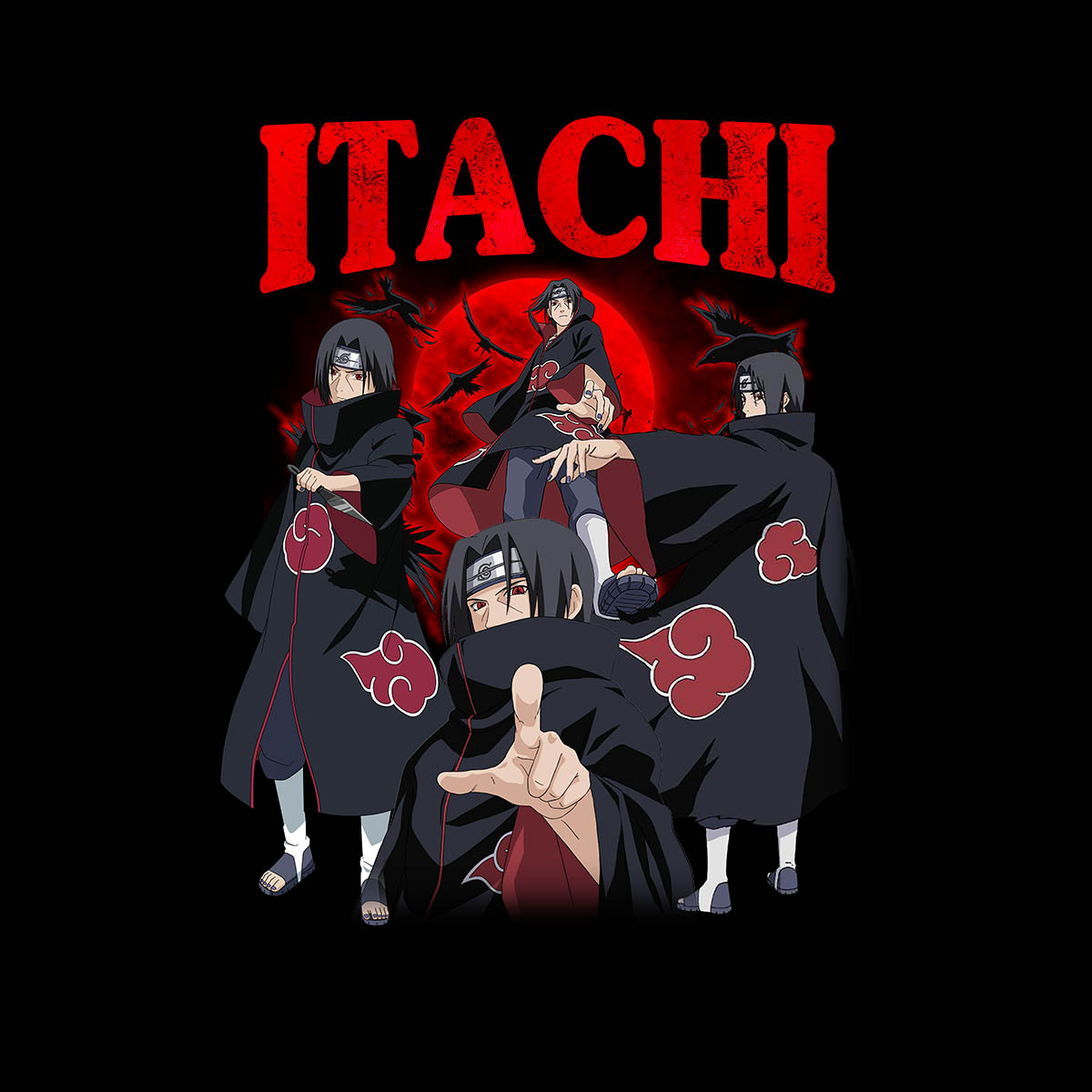 Itachi Uchiha Naruto  Series Graphic Art Japanese Manga Anime T-shirt for Kids