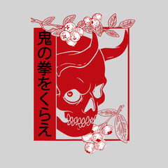 Skull Devil Oni Harajuku  Demon Art Face Aesthetic Japanese Manga Anime T-shirt for Kids