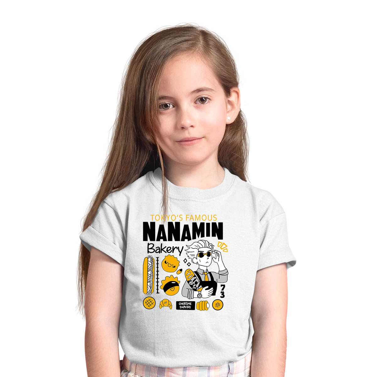 Jujutsu Kaisen Tokyo's Famous Nanamin Bakery Anime Manga White T-shirt for Kids