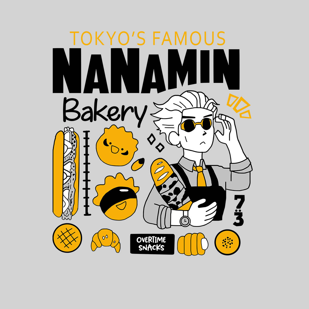 Jujutsu Kaisen Tokyo's Famous Nanamin Bakery Anime Manga T-shirt for Kids