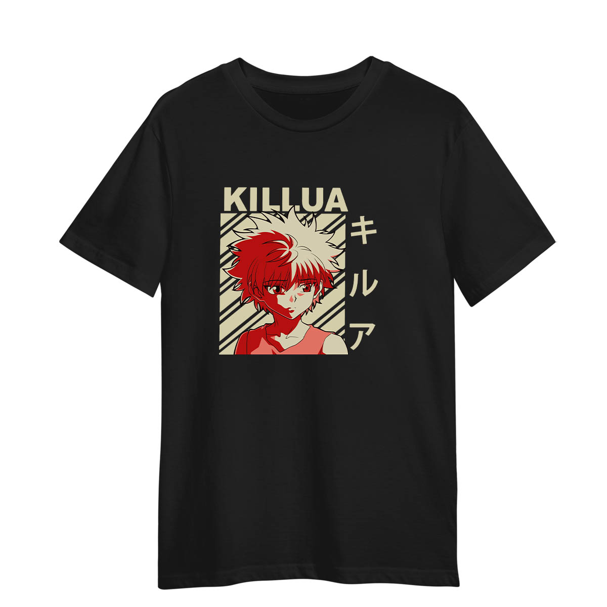 Killua Hunter X Hunter Japanese Anime Adult Unisex Black T-shirt