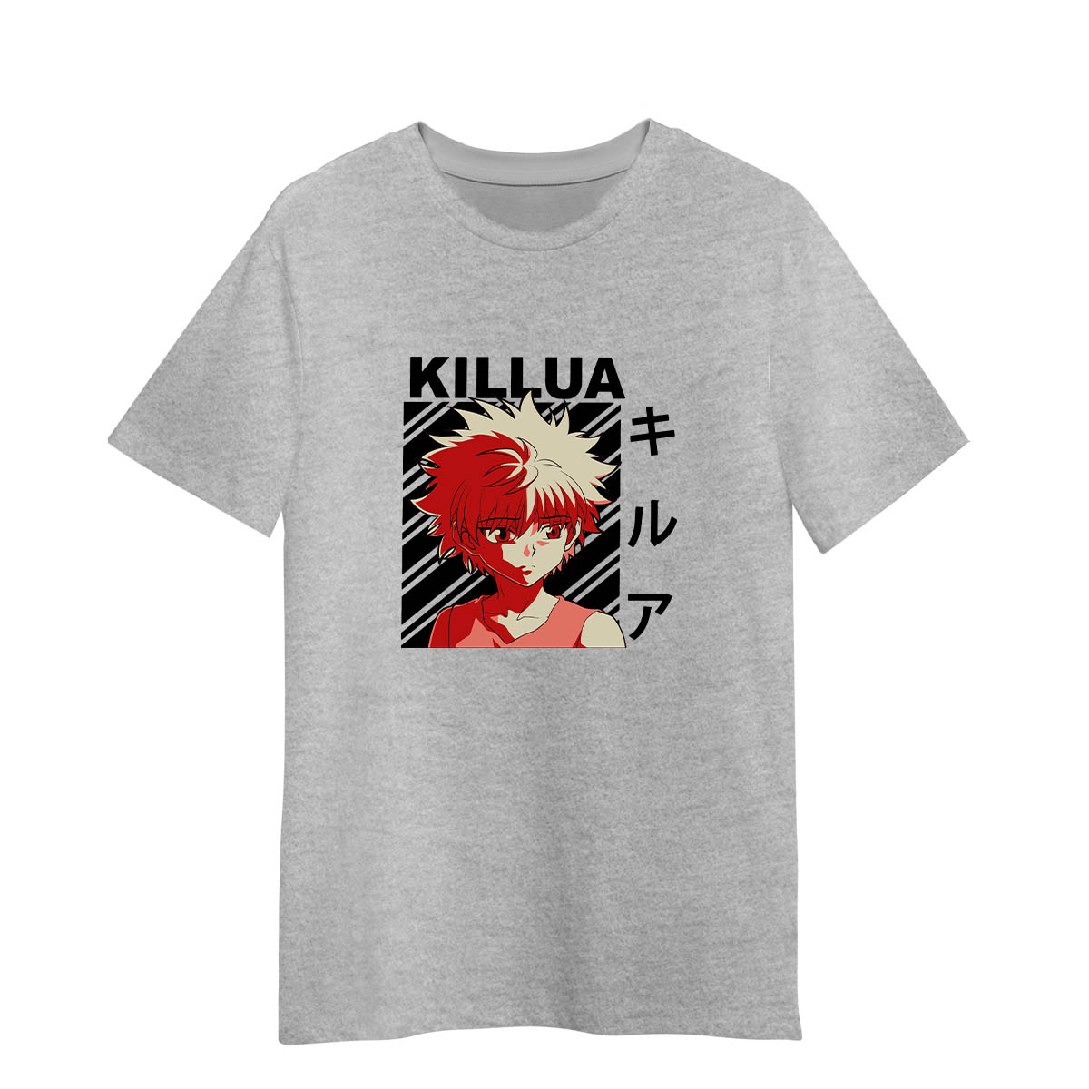 Killua Hunter X Hunter Japanese Anime Adult Unisex Grey T-shirt