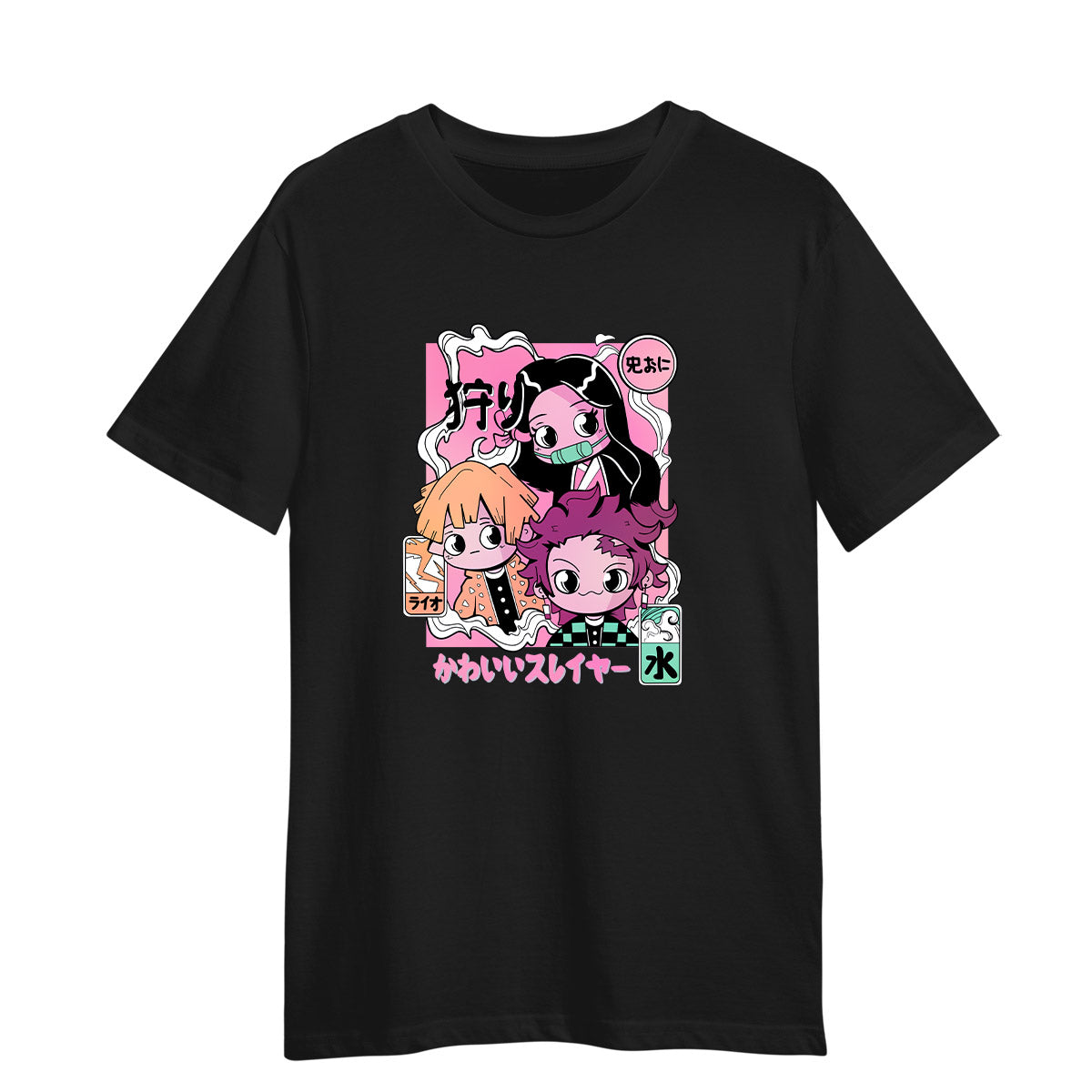 Demon Slayer Anime Manga Black T-shirt Kimetsu No Yaiba 