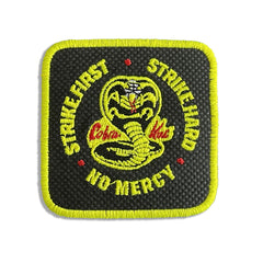 Cobra Kai Strike Hard Cap Embroidered Velcro Patch Hat Black, White, Grey