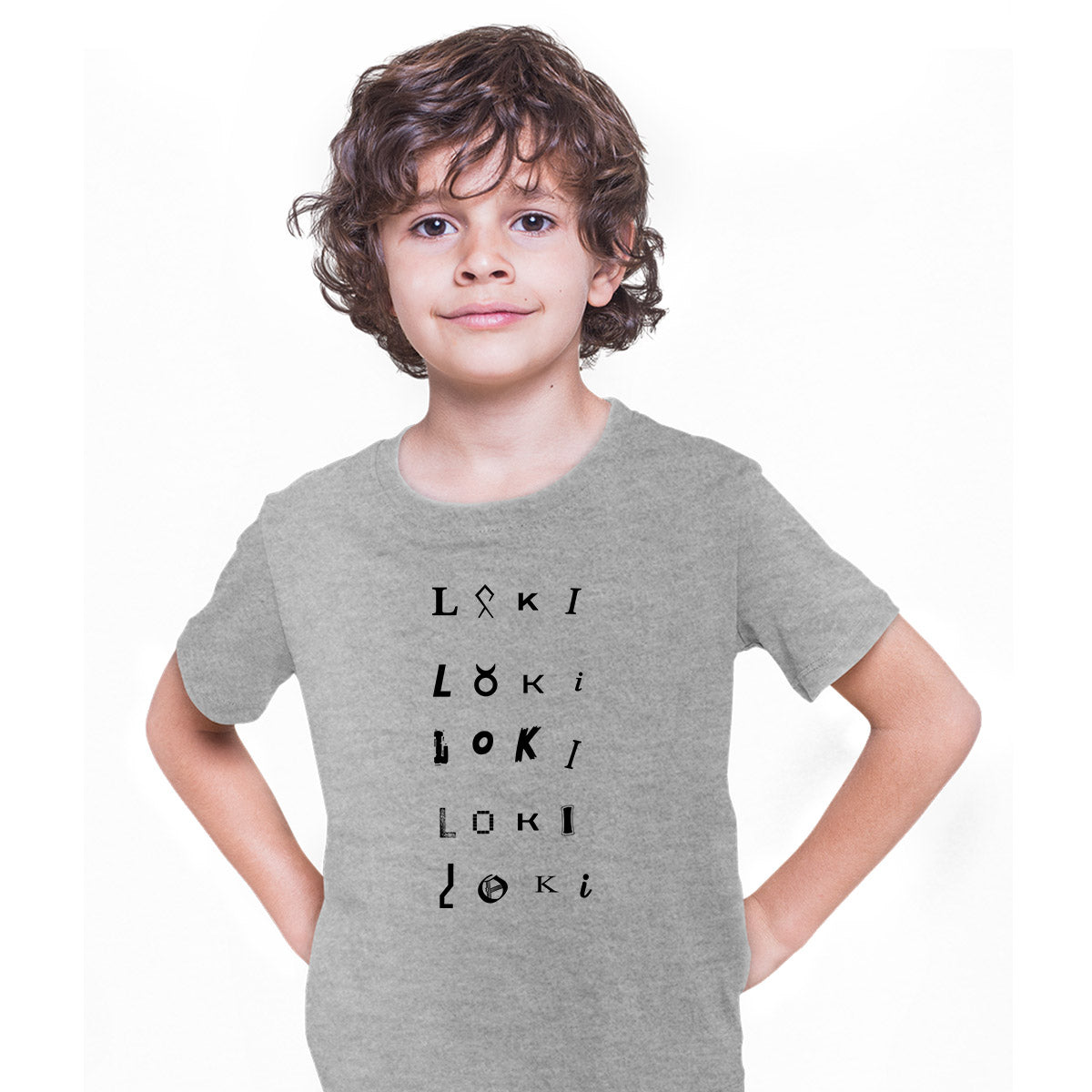 Loki TVA 2 Emblem Grey T-shirt Tom Hiddleston Sylvie for Kids