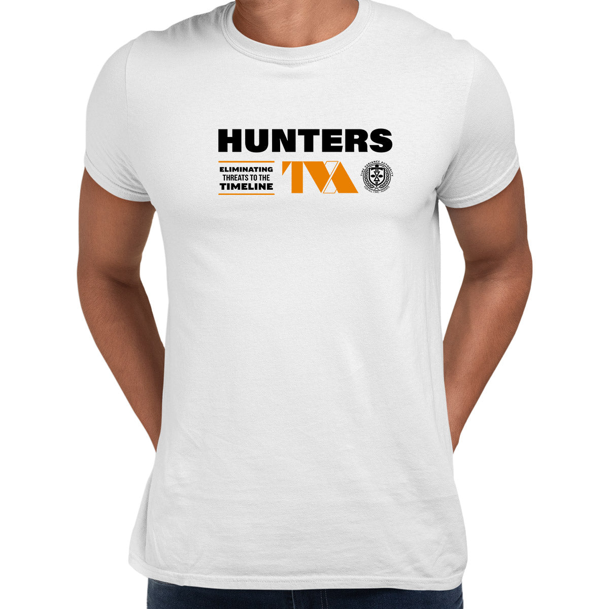 Loki 2 Hunters White Adult T shirt TVA Hunter B-15 D-90 X-5 