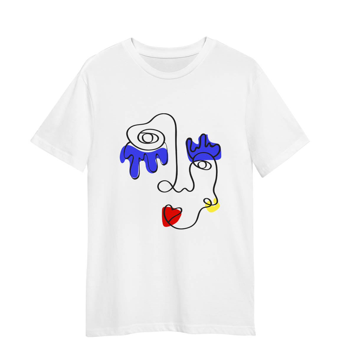 Minimalist One Line Abstract Portrait T-Shirt Modern Graphic Tee for Men & Women One