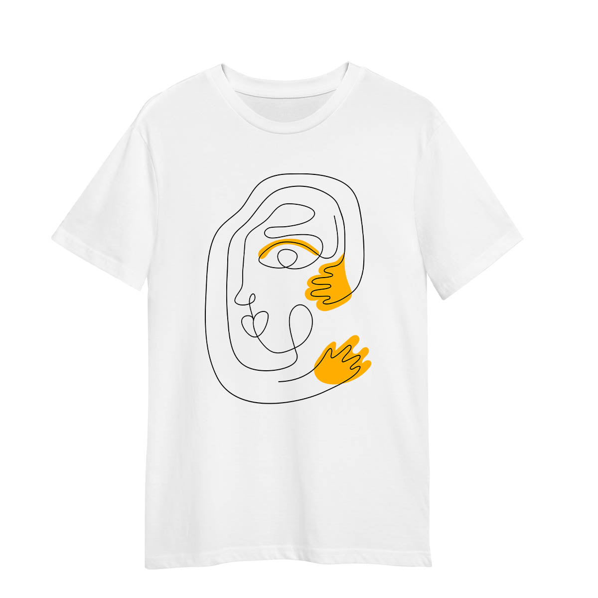 Minimalist Abstract Face T-Shirt – Unique One Line Drawing Graphic Tee Three