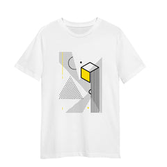 Minimalist Geometric T-Shirt Abstract White