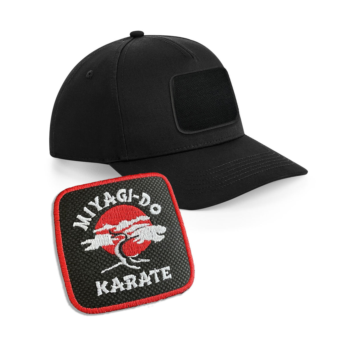 Miyagi-do-Karate Cap Embroidered Velcro Patch Bike Hat Black, White, Grey