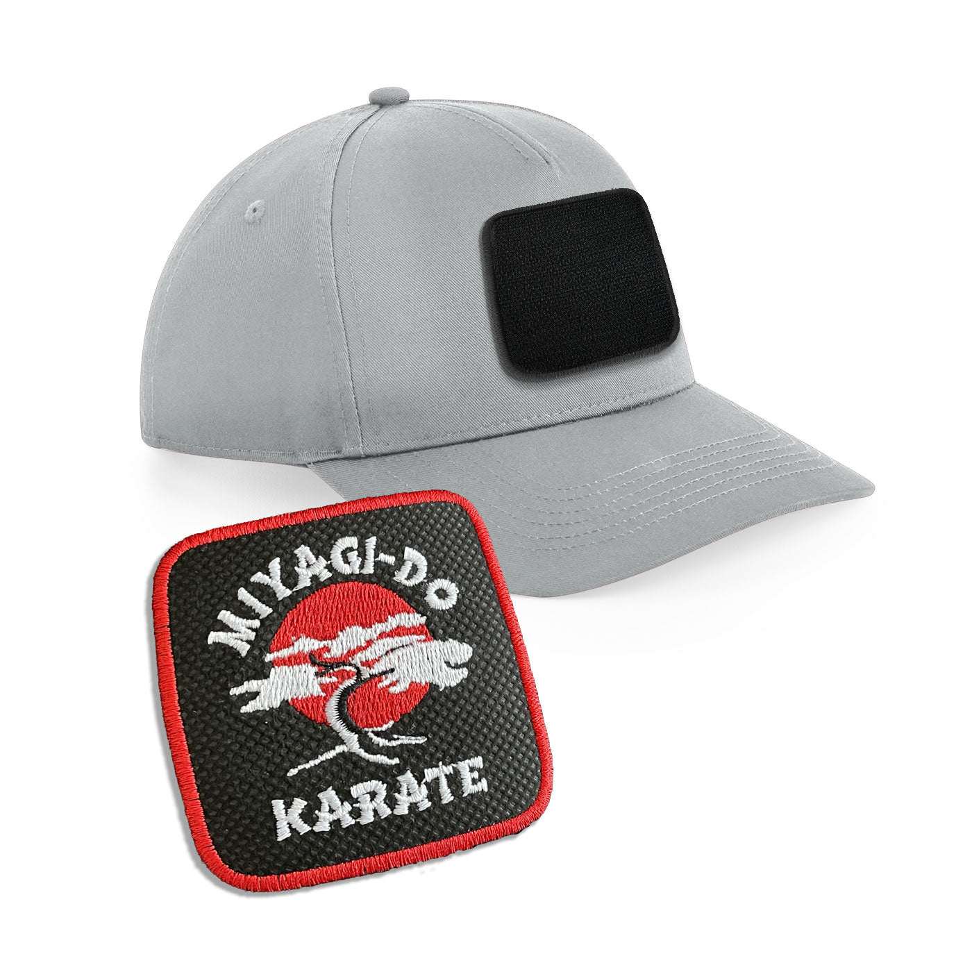 Miyagi-do-Karate Cap Embroidered Velcro Patch Bike Hat Black, White, Grey