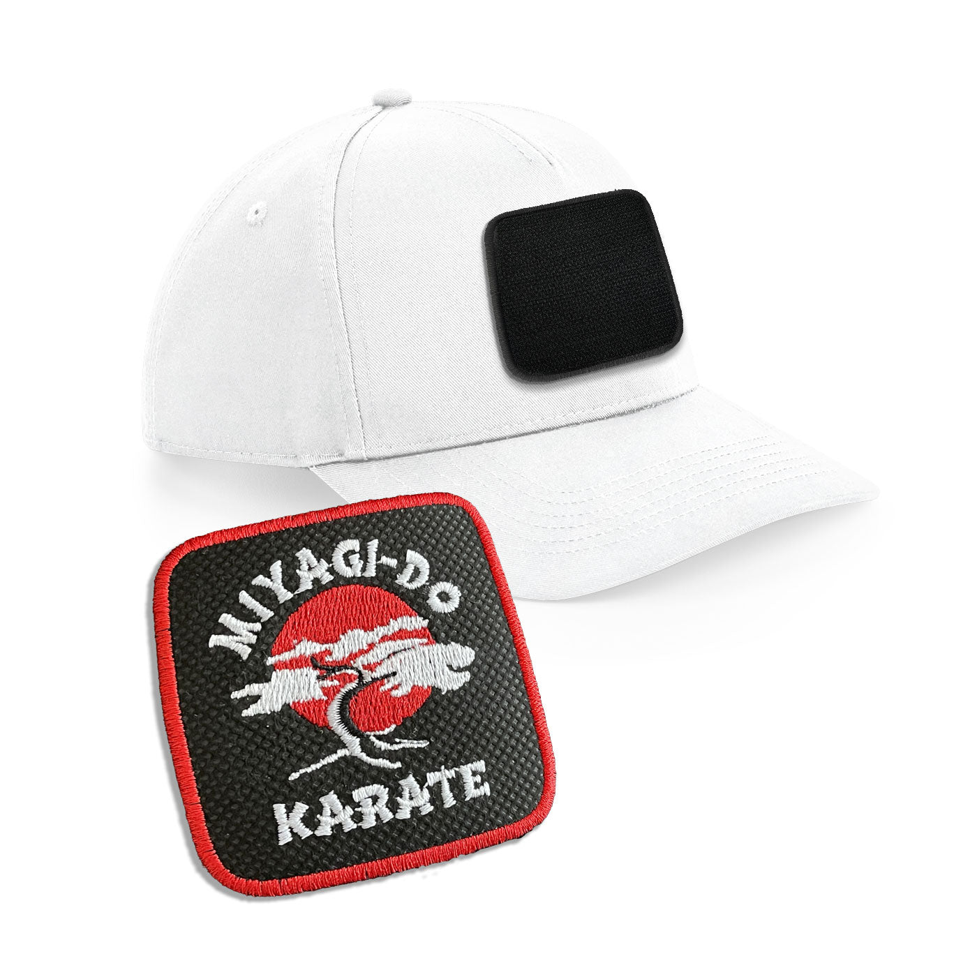 Miyagi-do-Karate Cap Embroidered Velcro Patch Bike Hat Black, White, Grey