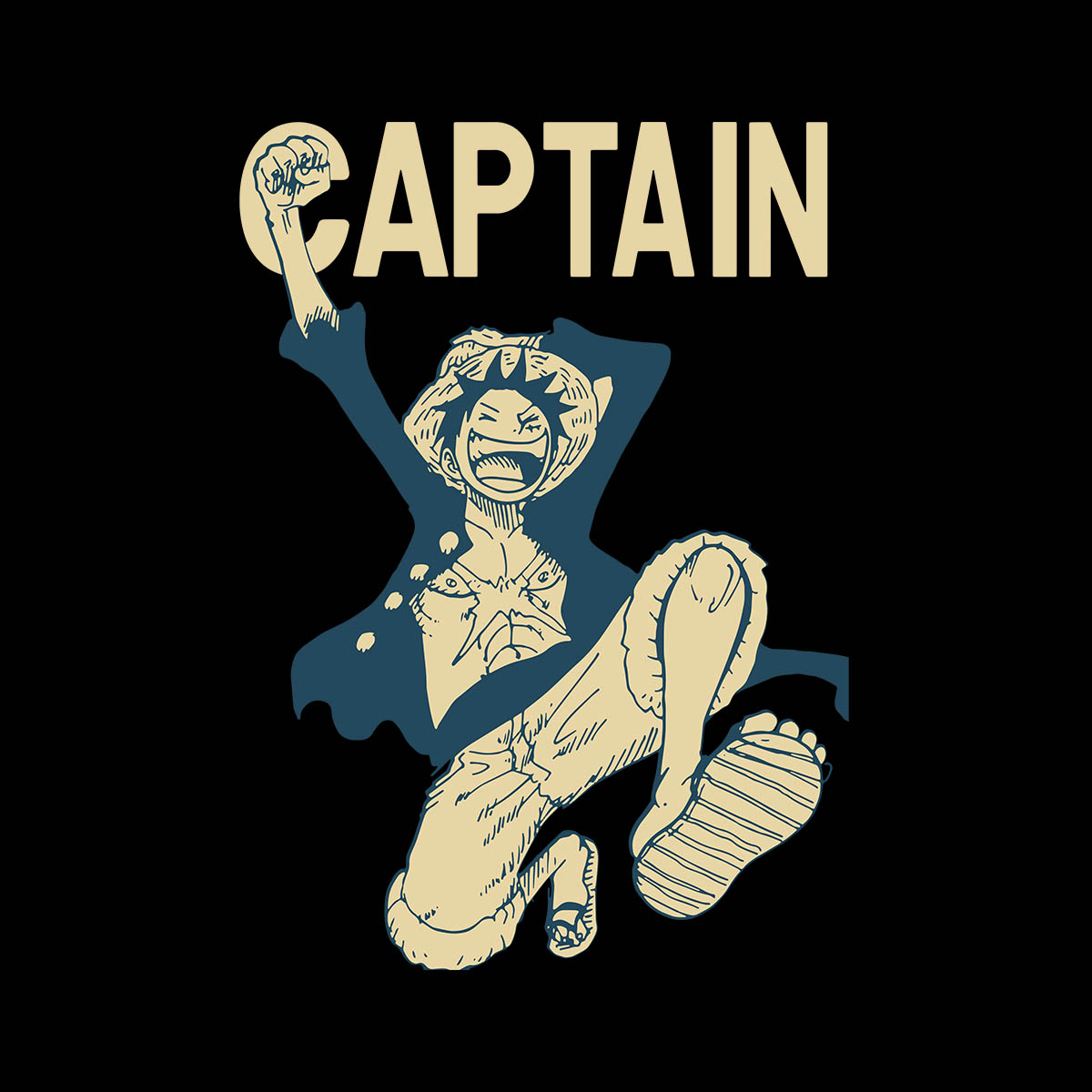 Monkey D. Luffy Captain Anime Manga Japanese  T-shirt for Kids
