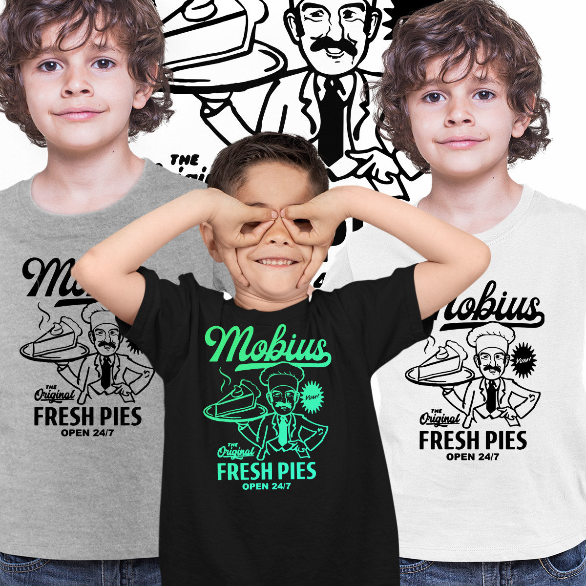 Mobius Fresh Pies T-Shirt Loki 2 Funny Gift Tee T-Shirt for Kids