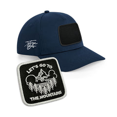 Mountains Outdoor Cap Embroidered Velcro Patch Hat Black, White, Grey