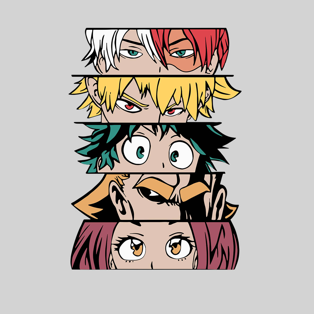 My Hero Academia Characters Anime Manga T-shirt for Kids