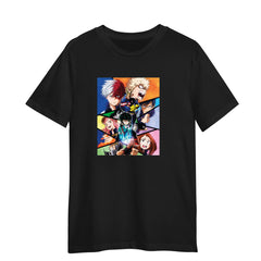 My Hero Academia Characters Graphic Art Anime Manga Gift Unisex Black T-shirt