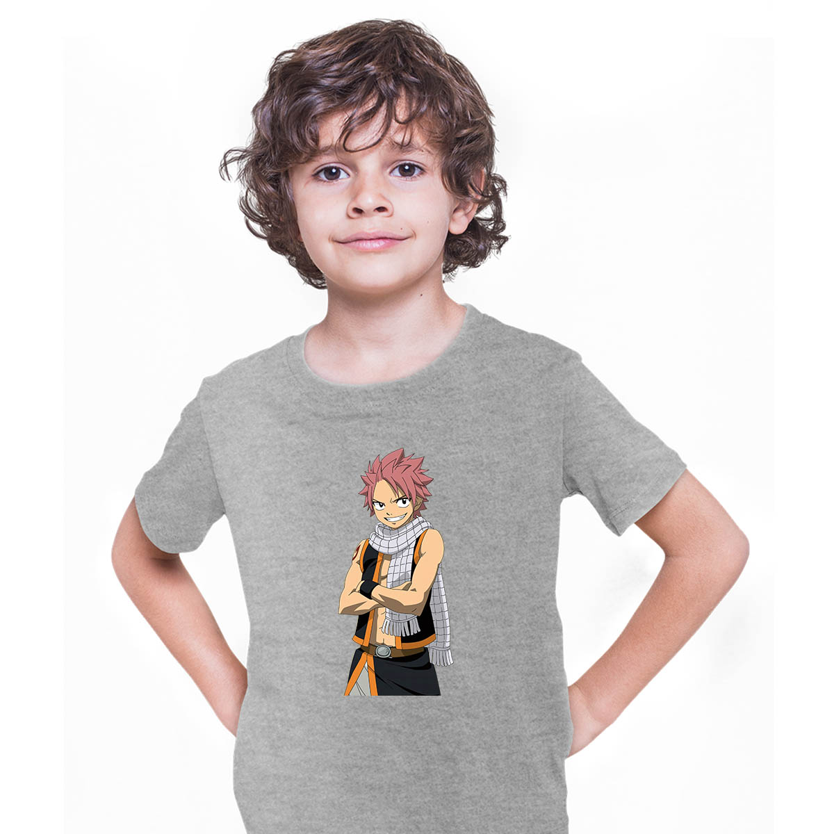  The Nine-Tailed Demon Fox Naruto And Kurama  Anime Manga Grey T-shirt for Kids