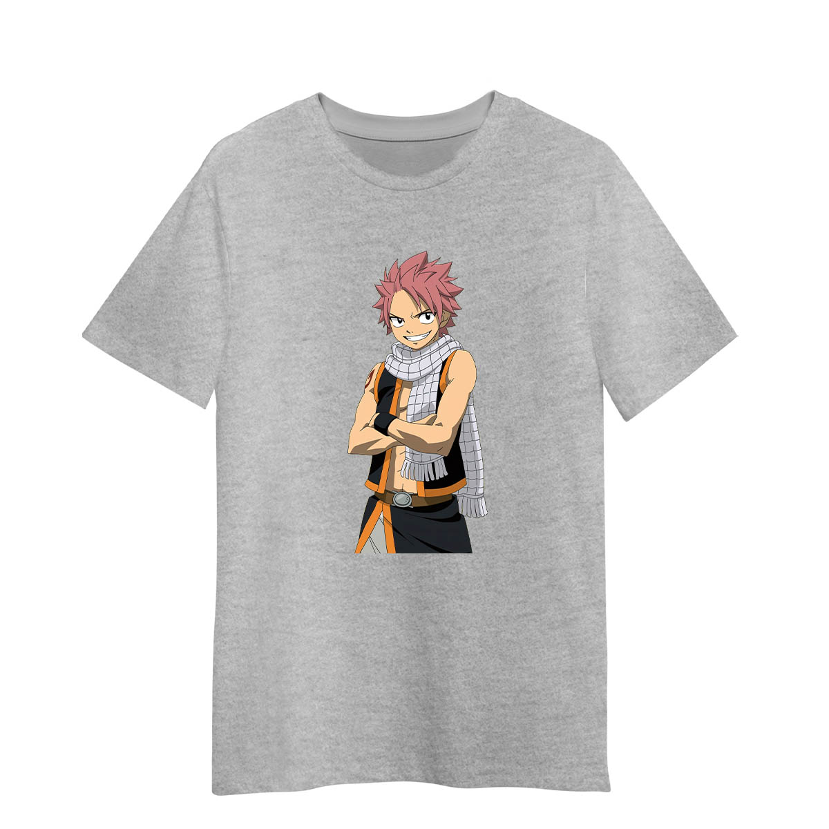 Naruto And Kurama The Nine-Tailed Demon Fox Anime Manga Gift Adult Unisex Grey T-shirt