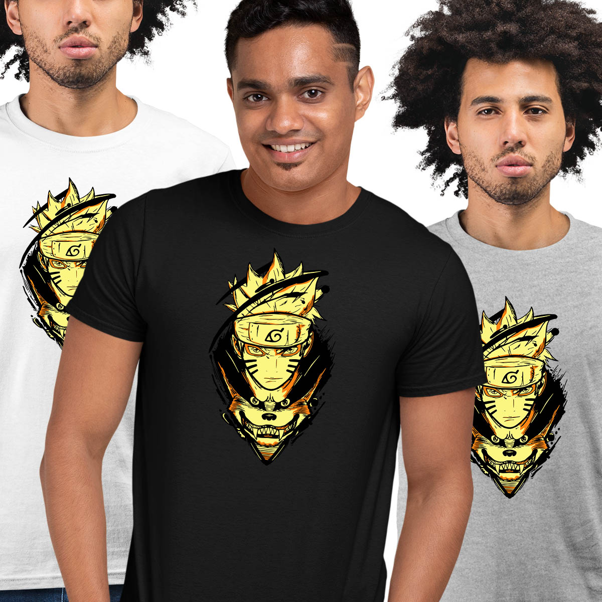 Naruto And Kurama The Nine-Tailed Demon Fox Anime Manga Gift Adult Unisex T-shirt