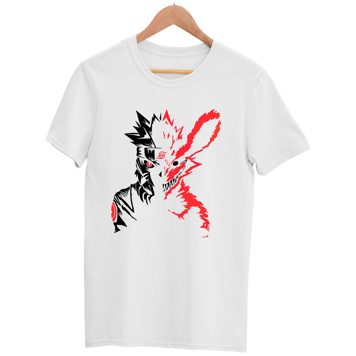 Naruto X Kurama Fox Soul Anime Akatsuki Naruto Kurama Itachi Nine Tail Fox Adult Unisex T-shirt