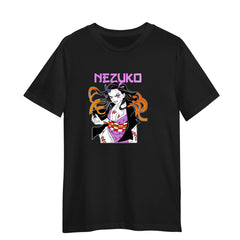 Nezuko Kamado Kimetsu No Yaiba Demon Slayer Gift Anime Manga Adult Unisex Black T-shirt