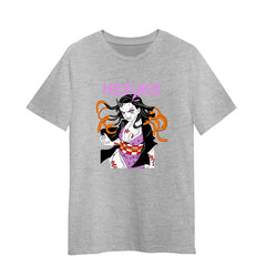 Nezuko Kamado Kimetsu No Yaiba Demon Slayer Gift Anime Manga Adult Unisex Grey T-shirt