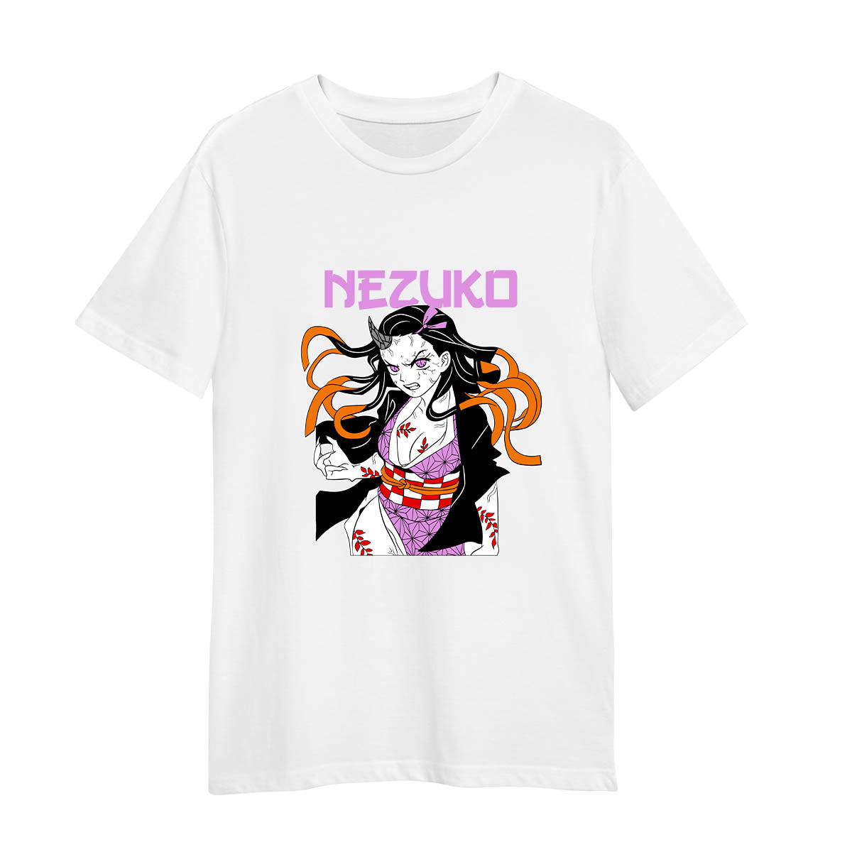 Nezuko Kamado Kimetsu No Yaiba Demon Slayer Gift Anime Manga Adult Unisex White T-shirt