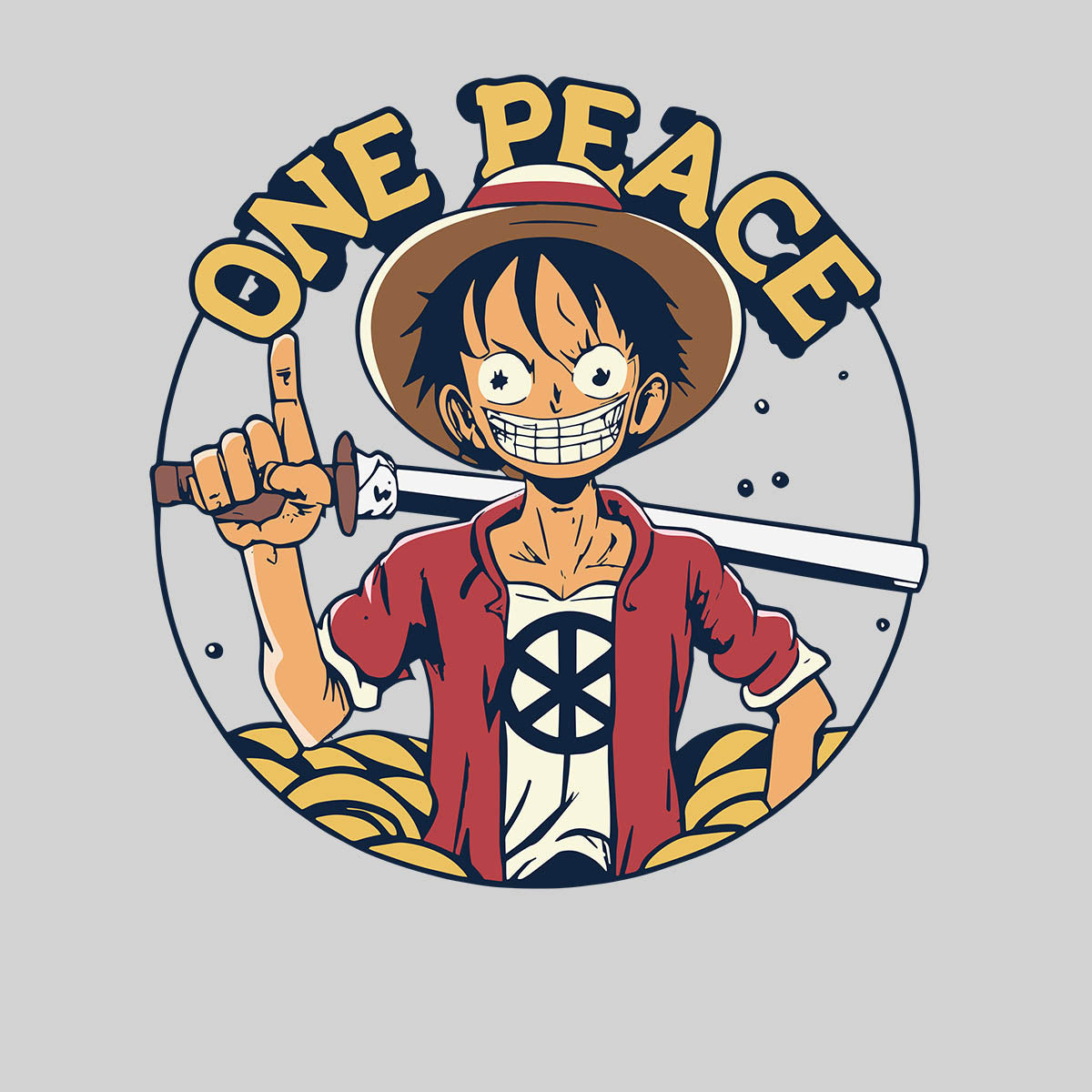One Peace Monkey D. Luffy Funny One Piece Anime Manga T-shirt for Kids