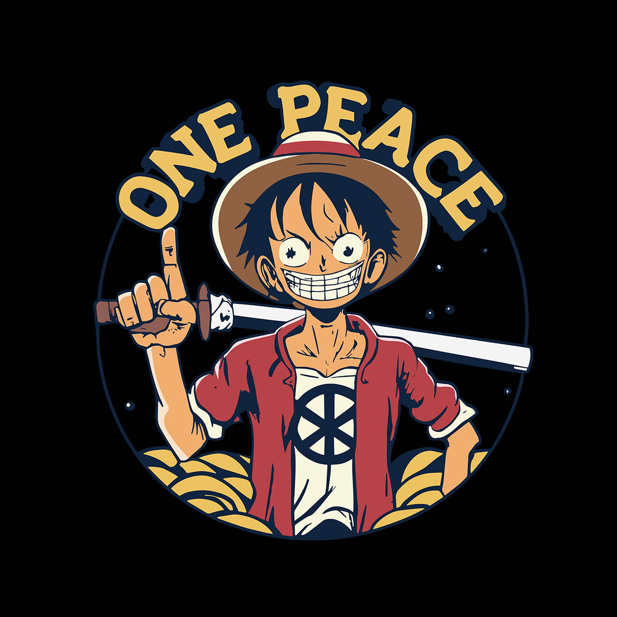 One Peace Monkey D. Luffy Funny One Piece Anime Manga T-shirt for Kids