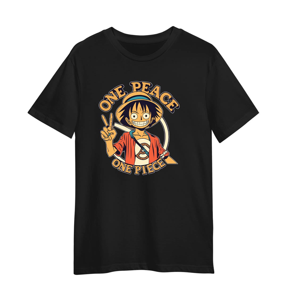 One Peace One Piece Anime Monkey D Luffy One Piece Manga Adult Unisex Black T-shirt