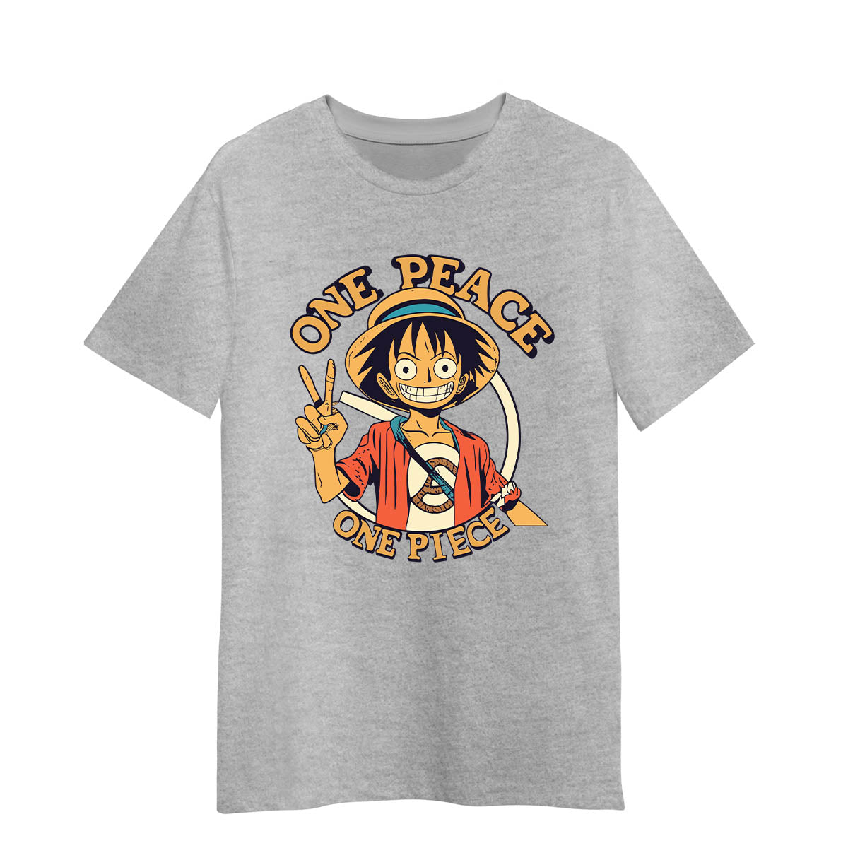 One Peace One Piece Anime Monkey D Luffy One Piece Manga Adult Unisex Grey T-shirt