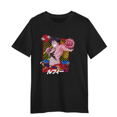 One Piece Luffy Black T-shirt Anime Manga 