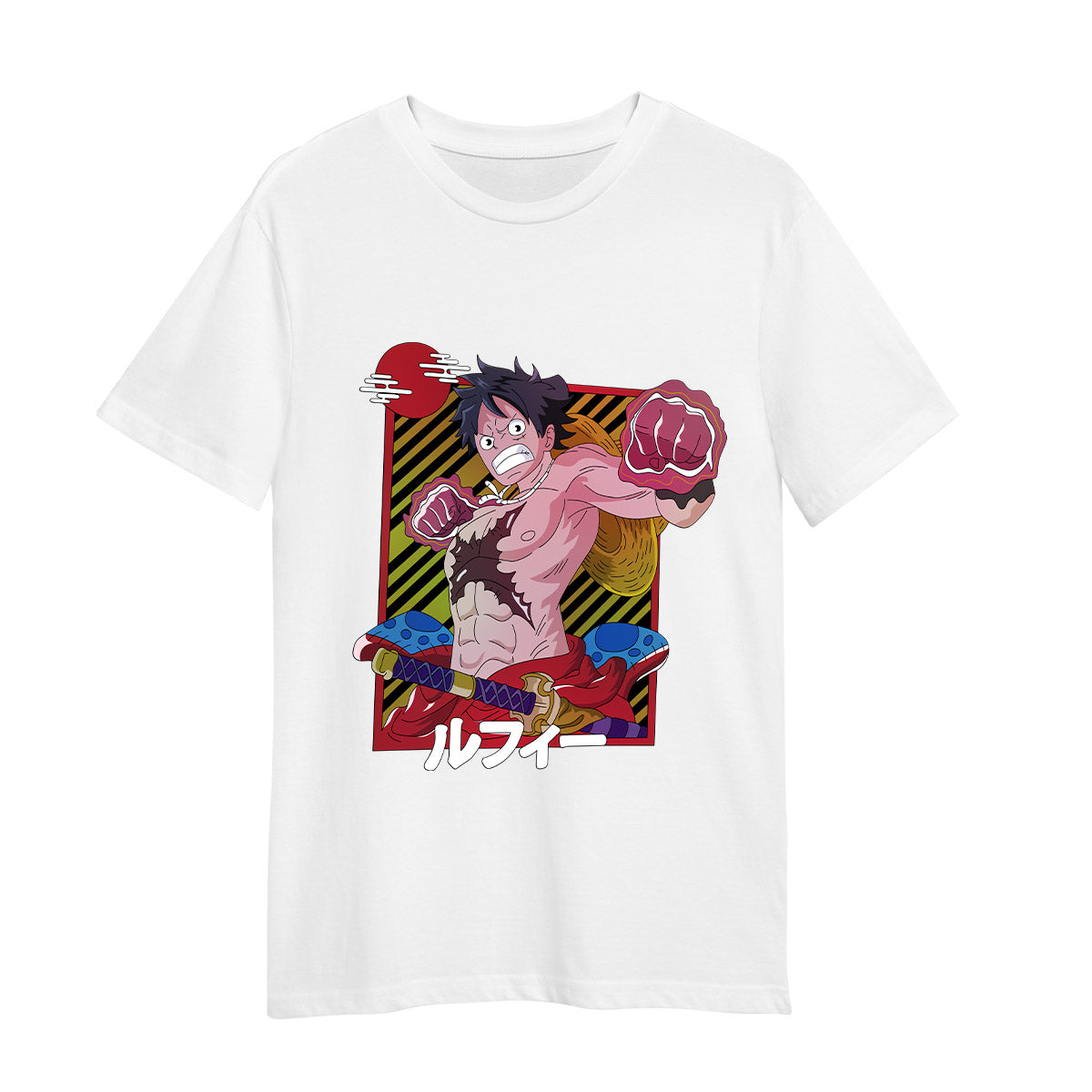 One Piece Luffy White T-shirt Anime Manga 