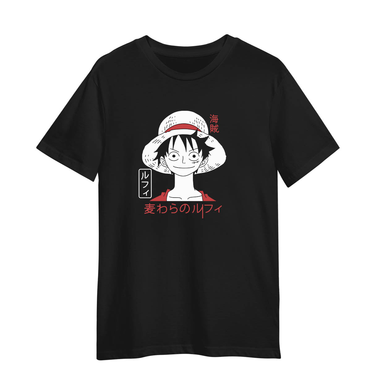 One Piece Monkey D Luffy Japanese Anime Adult Unisex Black T-shirt