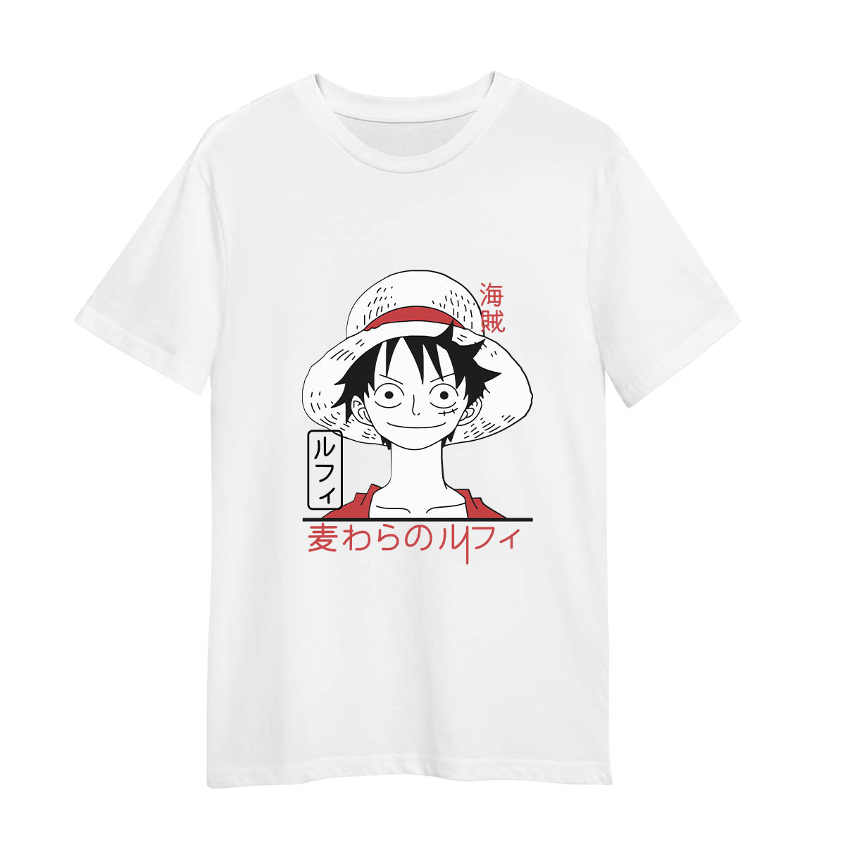 One Piece Monkey D Luffy Japanese Anime Adult Unisex White T-shirt