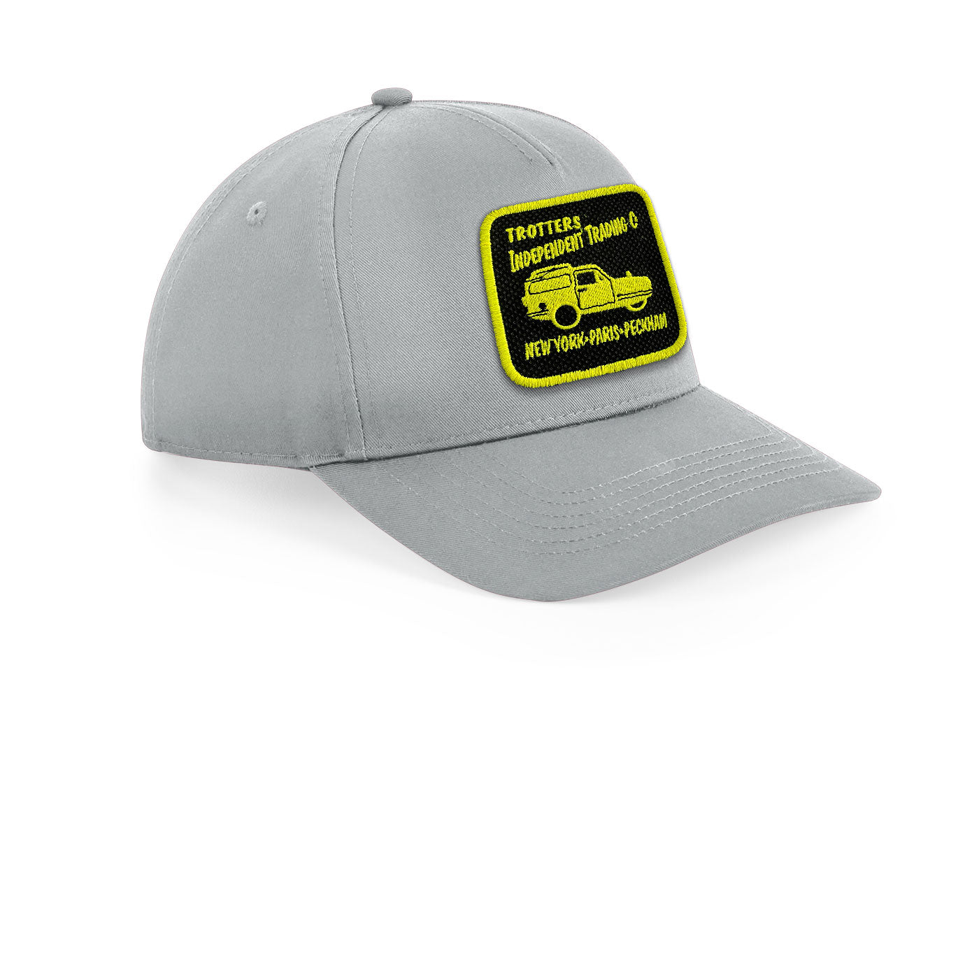 Only Fools and Horses Cushty Cap Embroidered Velcro Patch Hat Black, White, Grey