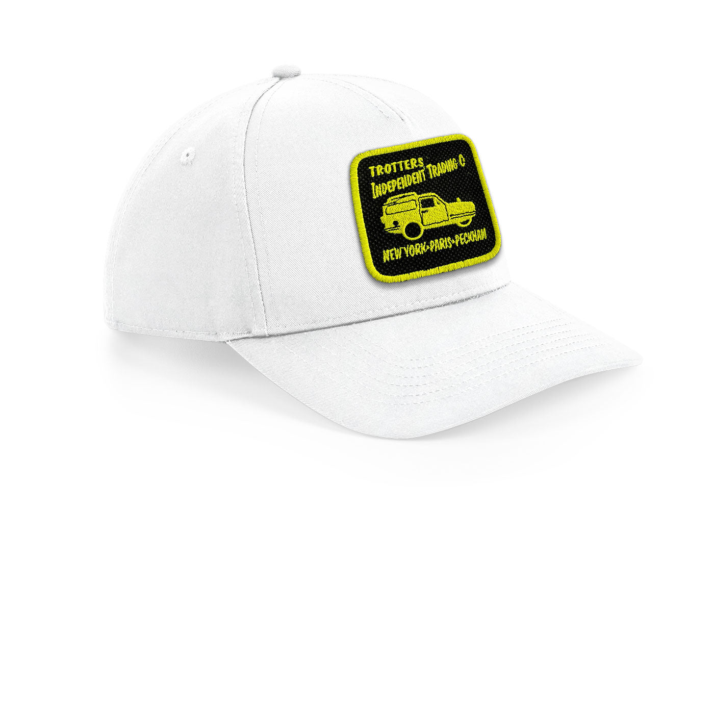 Only Fools and Horses Cushty Cap Embroidered Velcro Patch Hat Black, White, Grey