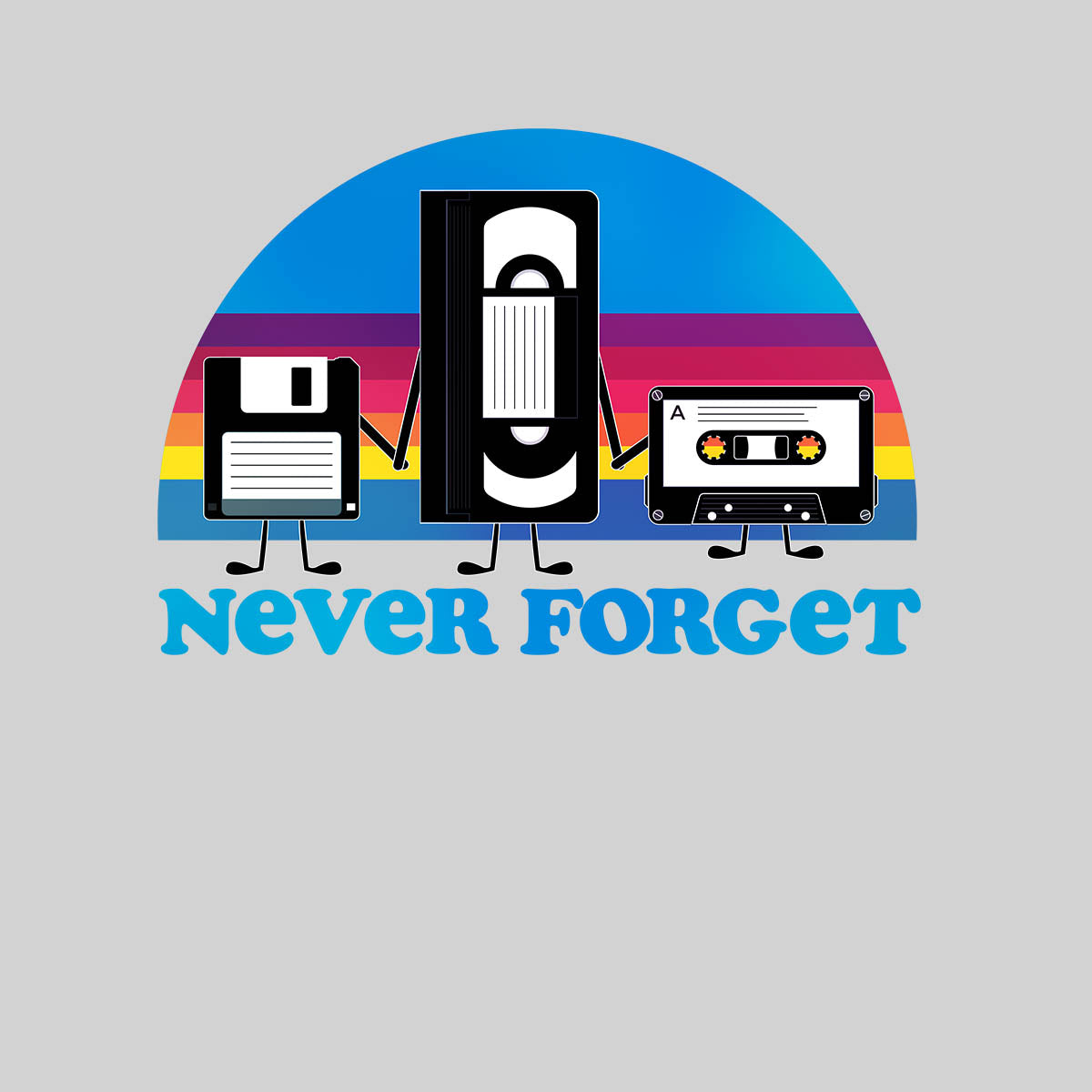 Vintage Never Forget Shirt Funny Retro Floppy Disk VHS Tee T-shirt for Kids