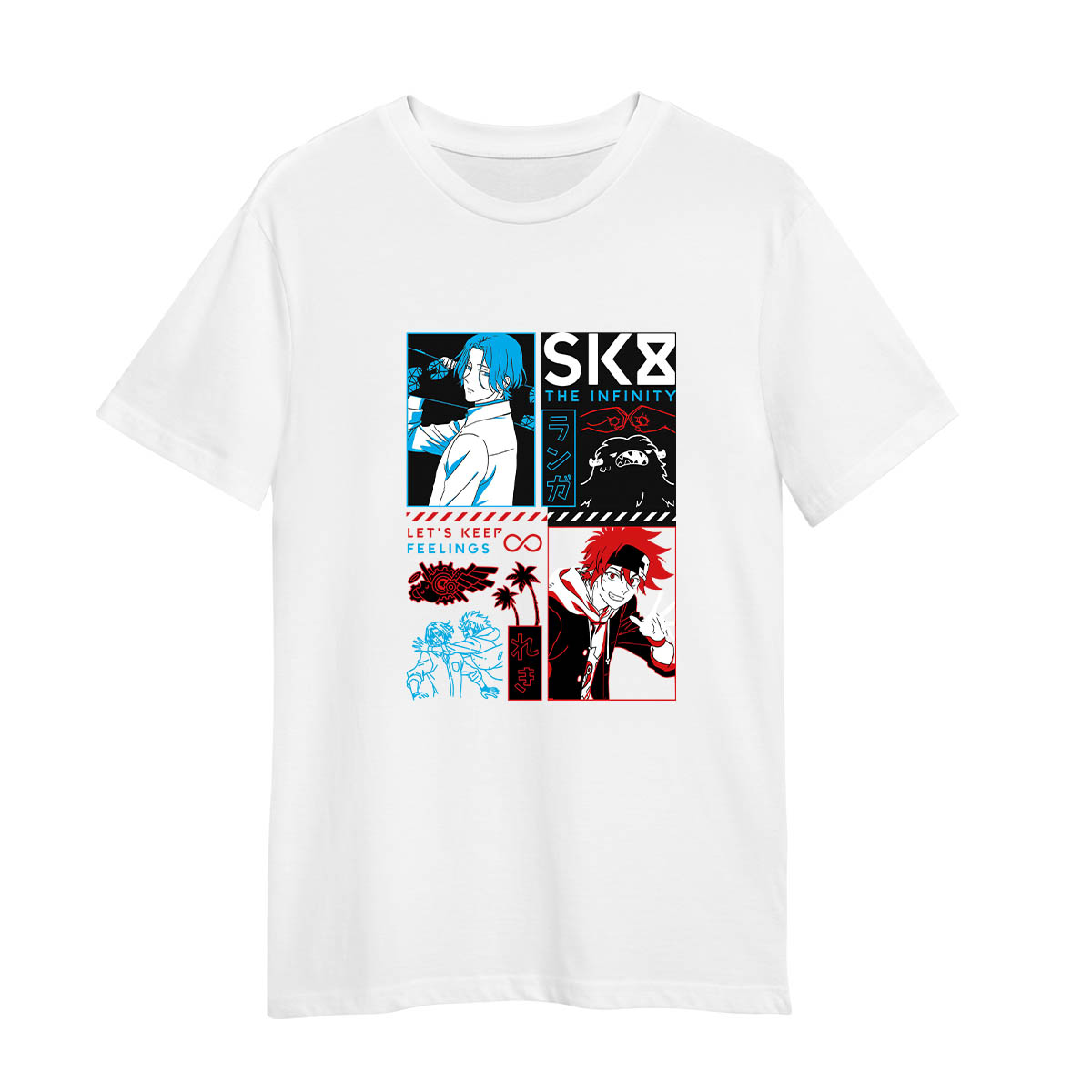 SK8 The Infinity Let's Keep Feelings Japanese Anime Manga Adult Unisex White T-shirt