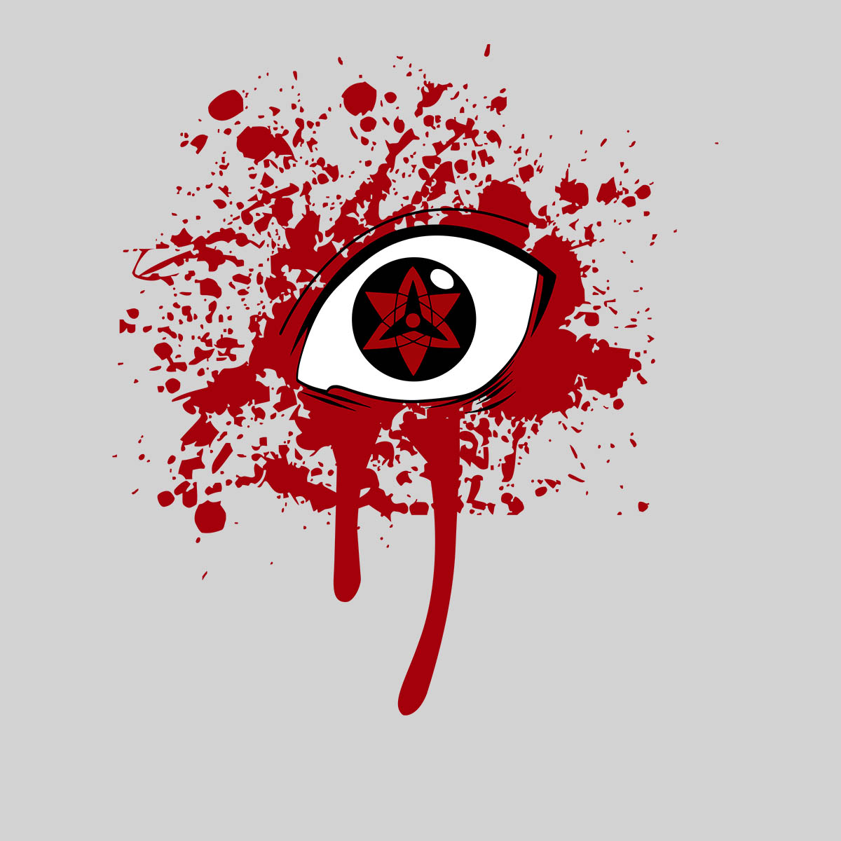 Sasuke Uchiha Eyes Blood Naruto Japanese Anime Manga White T-shirt for Kids