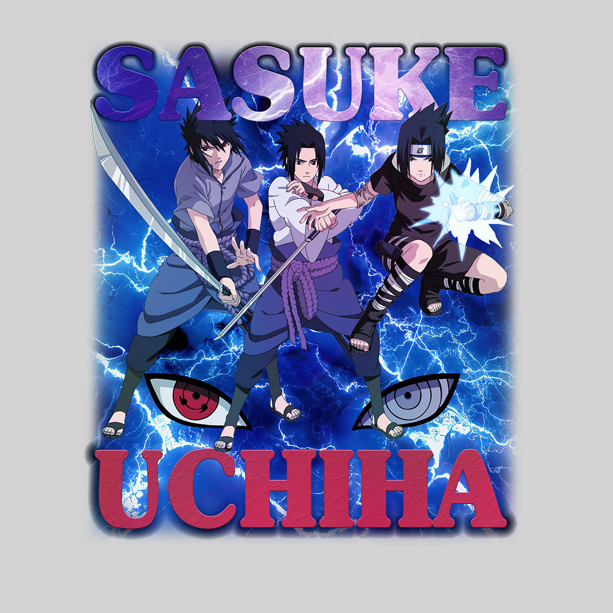 Sasuke Uchiha Naruto Anime Shippuden Adult Unisex T-shirt