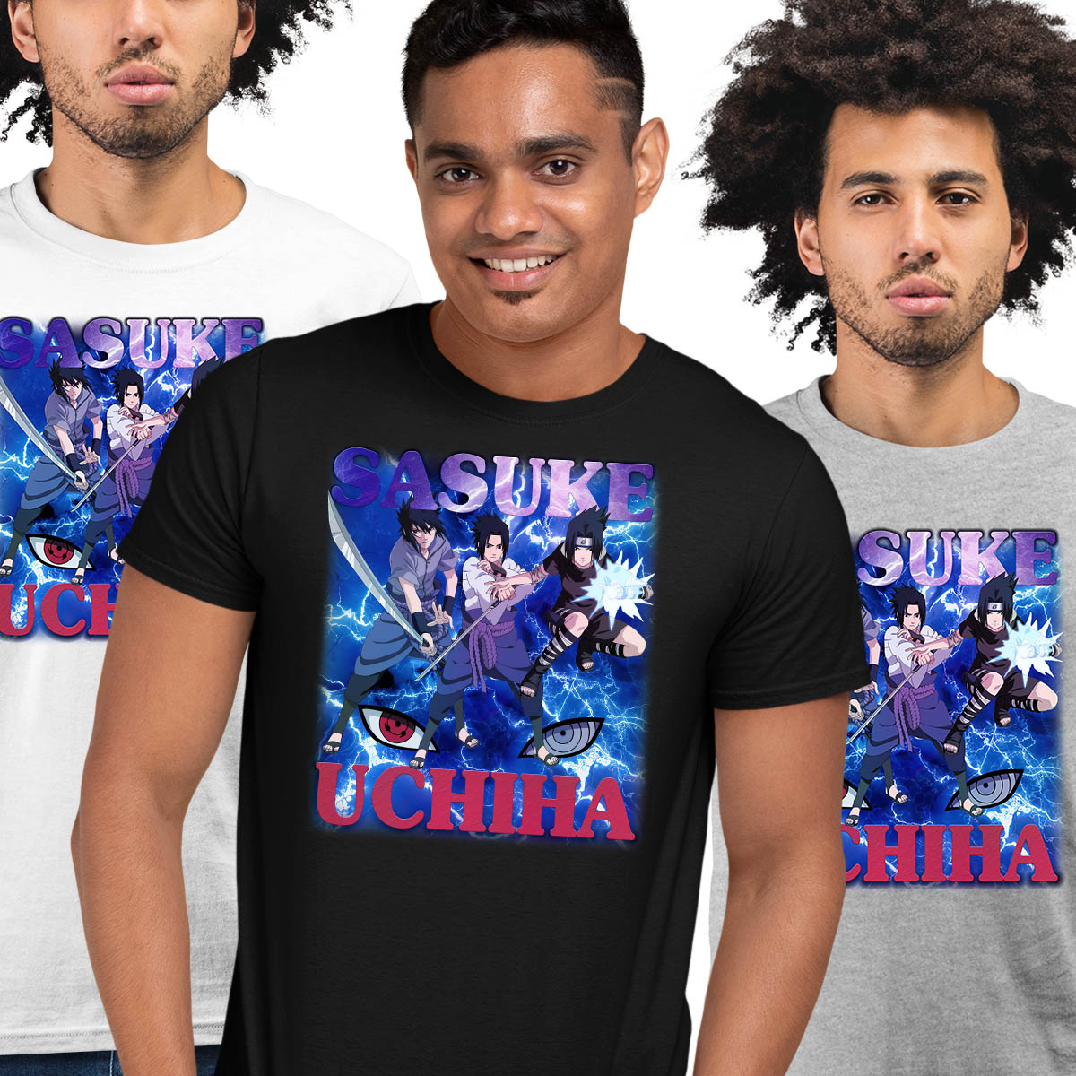 Sasuke Uchiha Naruto Anime Shippuden Adult Unisex T-shirt