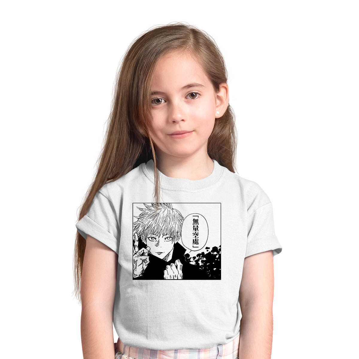 Satoru Gojo Jujutsu Kaisen Anime Manga White T-shirt for Kids