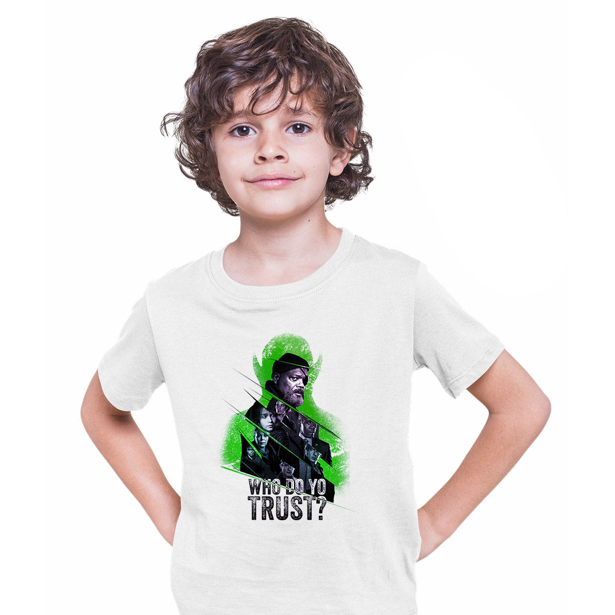 Secret Invasion Nick Fury White Kids t-shirt 