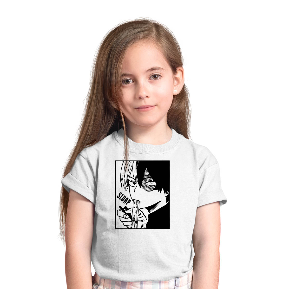 Shoto Todoroki Slurp My Hero Academia Boku No Hero Anime Manga White T-shirt for Kids