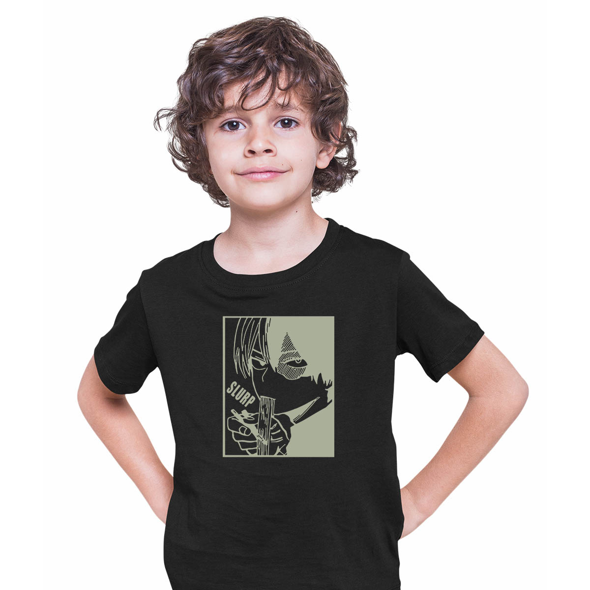 Shoto Todoroki Slurp My Hero Academia Boku No Hero Anime Manga Black T-shirt for Kids