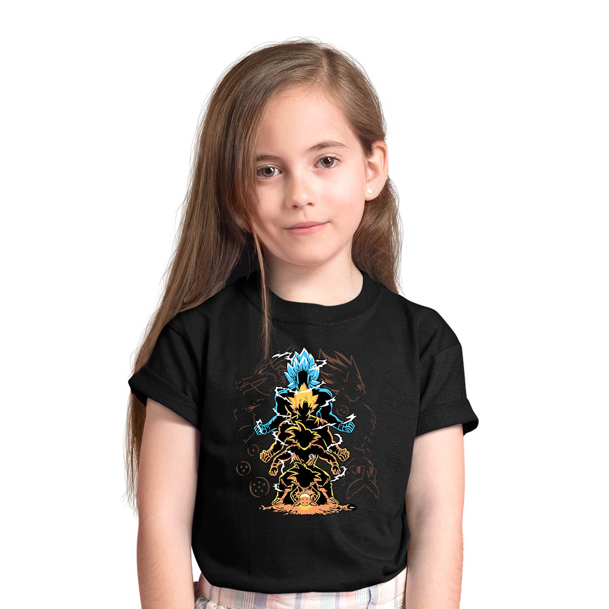 Son Goku Graphic Art Dragon Ball Z Japanese Anime Manga Black T-shirt for Kids